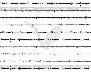 Barbed wire, seamless silhouette - vector image