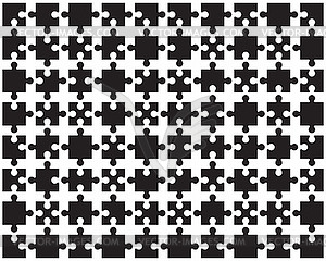 Separate pieces of black puzzle, - vector image