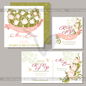 Flower card rose - vector image