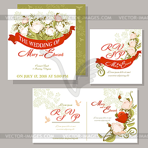 Flowercard wedding - vector clipart