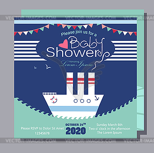 Baby announsment boat - vector clip art