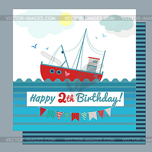 Anchor boat flags - vector image