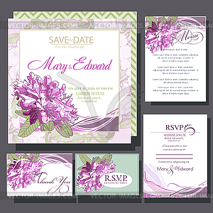 Wedding invitaton pink lilli - vector image