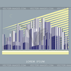 Дизайн визитной карточки города с небоскребами - векторный графический клипарт