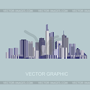 City business card design with skyscrapers - vector clip art