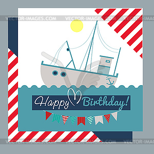 Anchor boat flags 2 [Converted] - vector image