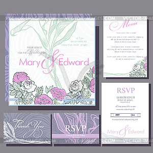 Wedding roses pastel - vector clip art