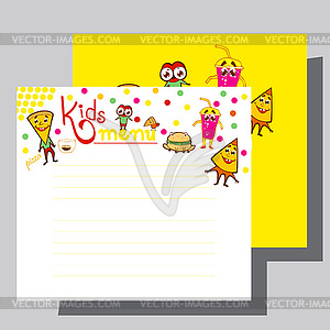 Menu kids - vector clip art