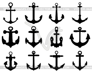 Anchor  - white & black vector clipart