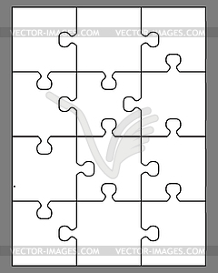 White puzzle - vector image