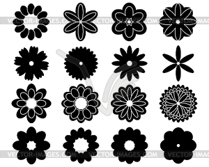 Silhouettes of  flowers - vector clipart