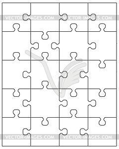 White puzzle - white & black vector clipart