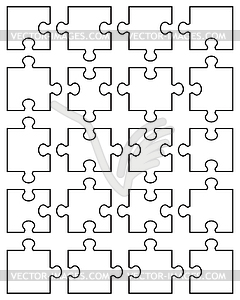 White puzzle - vector clip art