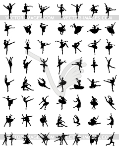 Silhouettes of ballerinas - royalty-free vector image