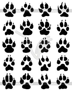 Print of dogs paws - vector image