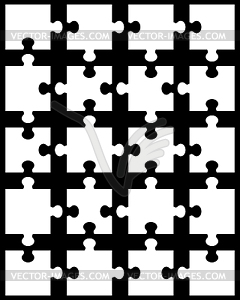 White puzzle 12 - vector image