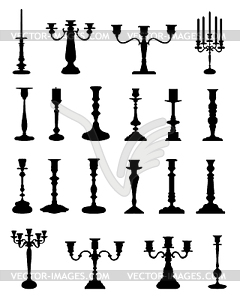 Silhouettes of candlesticks - vector image