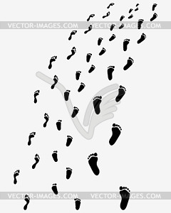 Black footprints - vector image