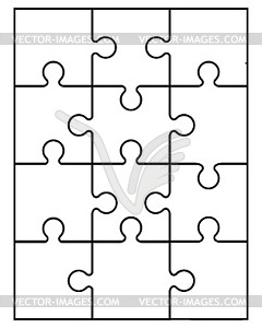 Small white puzzle - vector image