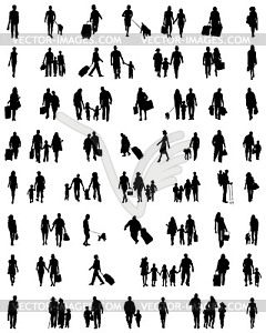 Silhouettes of families - vector image