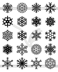 Black snowflakes - vector clip art