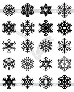 Black snowflakes - vector clipart / vector image