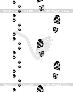  shoes and paws - vector image