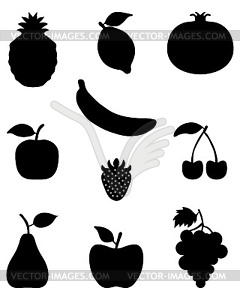 Silhouettes of fruit - vector image