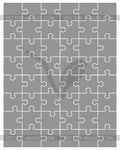 Gray jigsaw puzzle - vector clipart