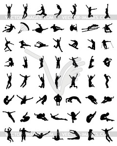 Silhouette of jumping  - vector clip art