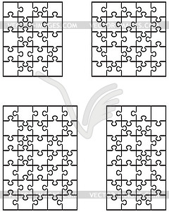 Four vignette puzzles - vector image