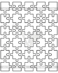 Pieces of white puzzle - vector clipart