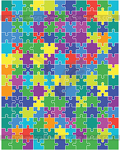 Colorful shiny puzzle - color vector clipart