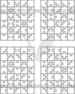 Four jigsaw puzzles - vector clip art