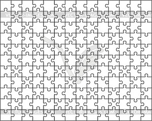 White jigsaw puzzle - vector clipart