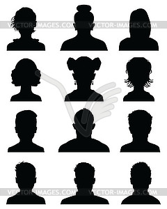 Silhouettes avatar, profile icons - vector clip art