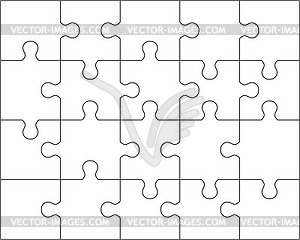 Puzzle, separate pieces - vector clip art