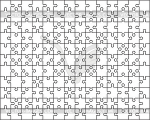 White puzzle, separate pieces - vector clip art