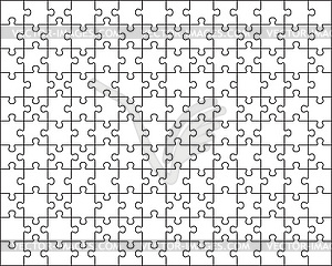 White puzzle, separate pieces - vector clipart / vector image