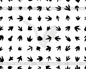 Black trace of dinosaurs - vector image