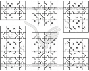  white puzzles, separate parts - royalty-free vector image