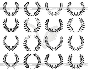 Silhouettes of laurel wreaths - vector clipart