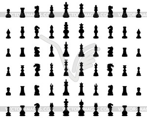 Black silhouettes  of chess figures - vector EPS clipart