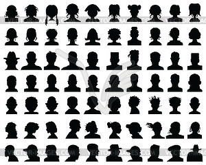 Heads, avatar profiles - vector clip art