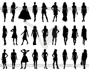 Silhouettes of fashion  - vector clip art