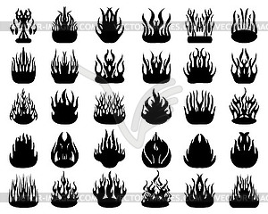 Silhouettes of fire flames - vector image