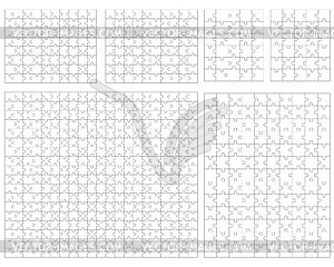 Puzzles, separate parts - vector clip art