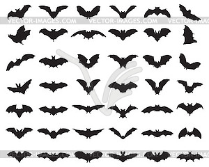 Black silhouettes of bats  - vector clipart