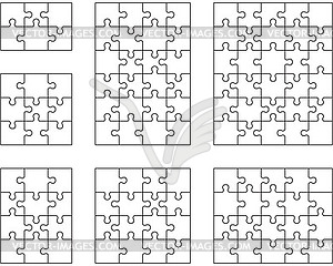 Puzzles, isolated pieces - vector image