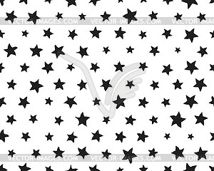 Seamless pattern with black stars - vector clipart